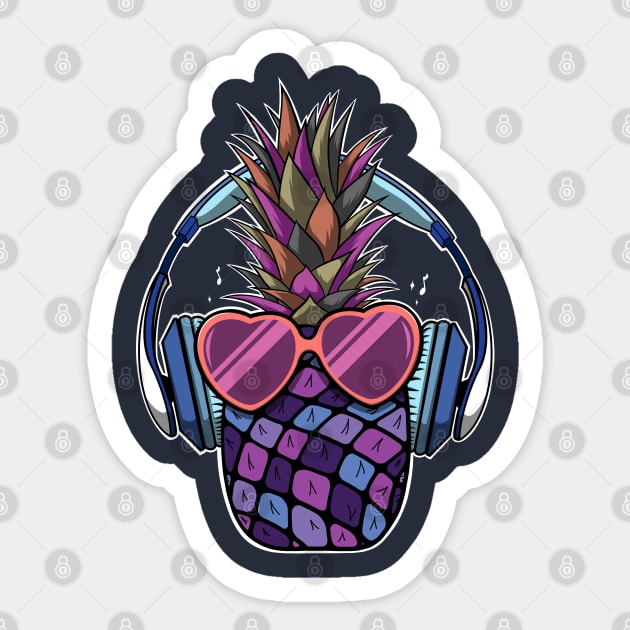 Cool Pineapple Vibes Sticker by ArtDiggs